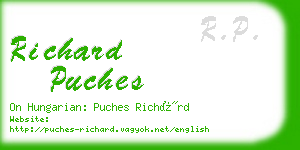 richard puches business card